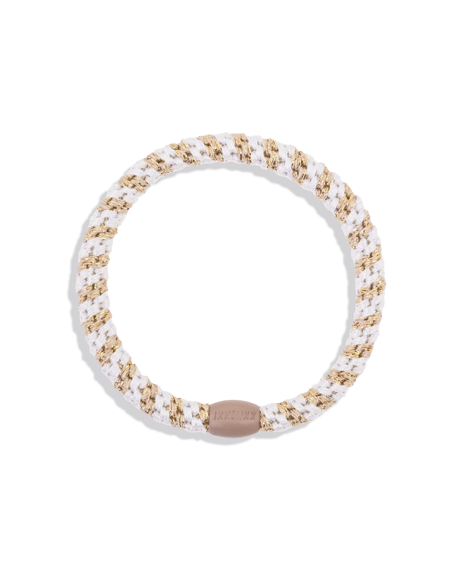 SLIM WHITE-BEIGE GLITTER STRIPE